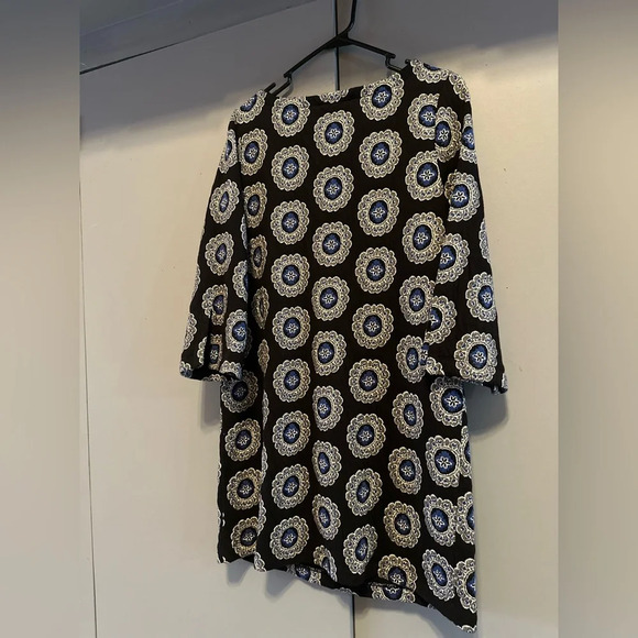 LOFT Black and White Long Sleeve A-line Dress (Size M) - Picture 9 of 11